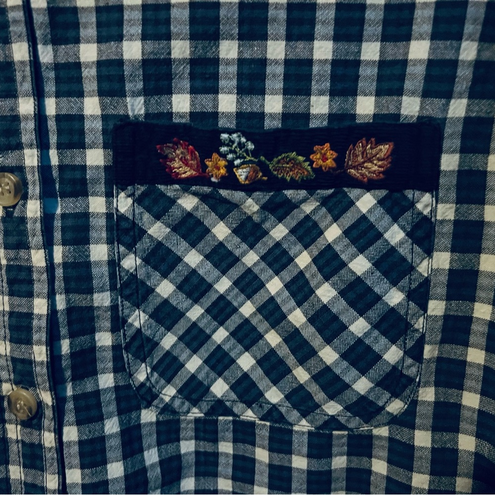 Vintage Basic Edition Blue White Fall Embroidery … - image 5